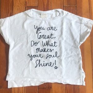 Zara girls t-shirt. Size 5. EUC.